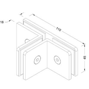 Sheet Metal Glass Connector SS304/SS316 DF SMGC 117