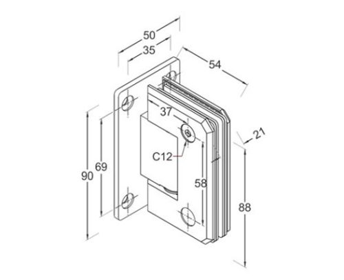 Shower Hinges – Brass DF BSH 11
