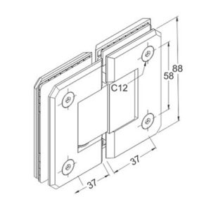 Shower Hinges – Brass DF BSH 12