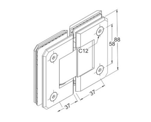 Shower Hinges – Brass DF BSH 12