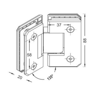 Shower Hinges – Brass DF BSH 13