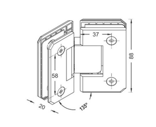 Shower Hinges – Brass DF BSH 13