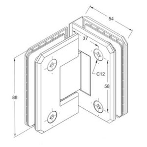 Shower Hinges – Brass DF BSH 14