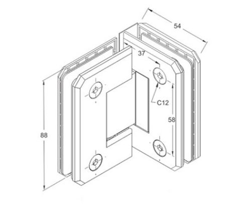 Shower Hinges – Brass DF BSH 14