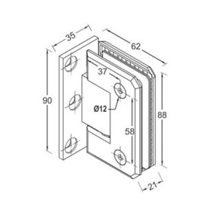 Shower Hinges – Brass DF BSH 16