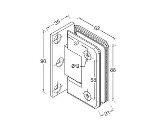 Shower Hinges – Brass DF BSH 16