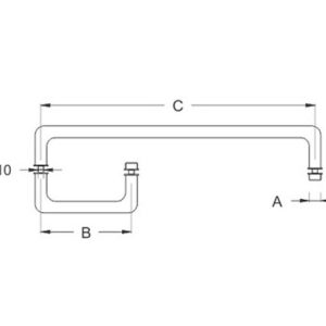 Shower Cubicle Glass Handle SS304/316 DF SCH 06