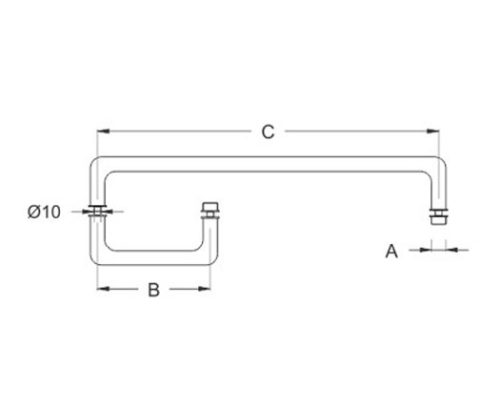 Shower Cubicle Glass Handle SS304/316 DF SCH 06