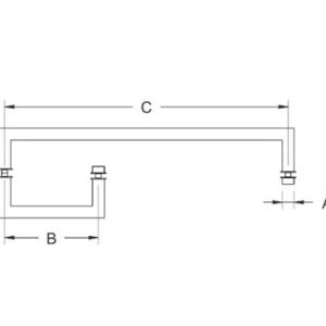 Shower Cubicle Glass Handle SS304/316 DF SCH 07
