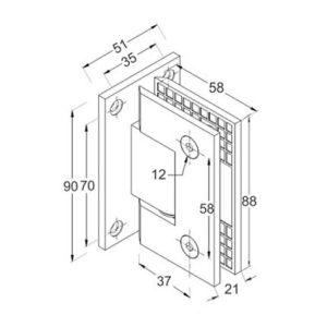 Shower Hinges SS304/SS316 DF SH 11