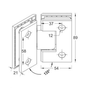 Shower Hinges SS304/SS316 DF SH 13