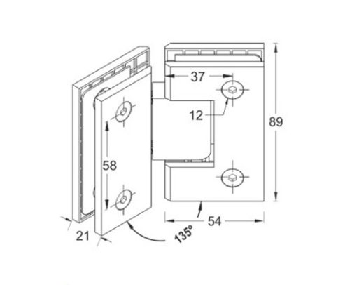 Shower Hinges SS304/SS316 DF SH 13