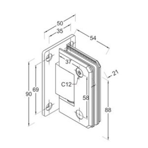 Shower Hinges SS304/SS316 DF SHB 18