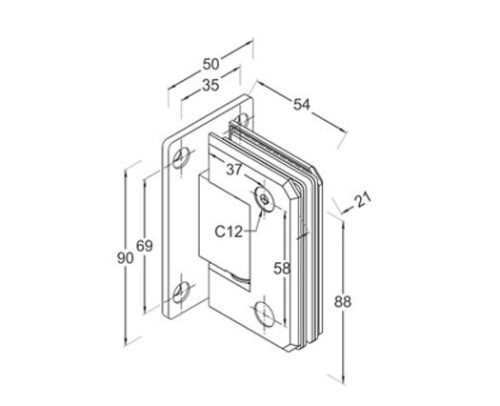 Shower Hinges SS304/SS316 DF SHB 18