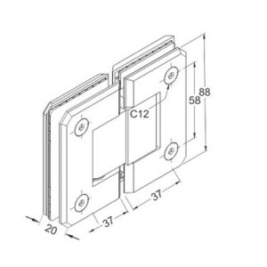 Shower Hinges SS304/SS316 DF SHB 19