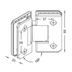Shower Hinges SS304/SS316 DF SHB 20