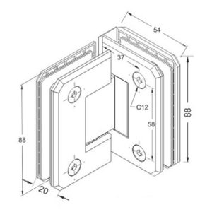 Shower Hinges SS304/SS316 DF SHB 21
