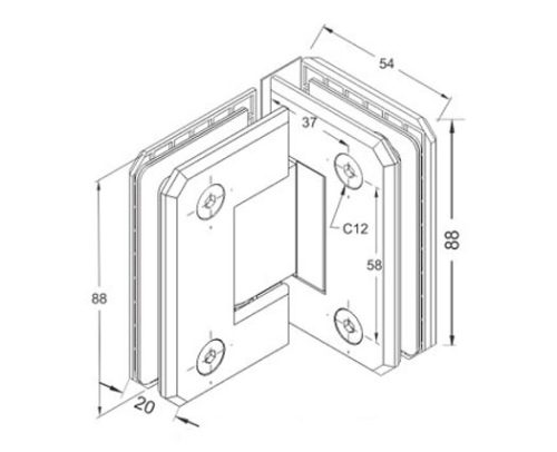 Shower Hinges SS304/SS316 DF SHB 21