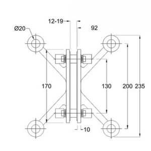 Spider Fittings – SS316 (200mm) DF 01