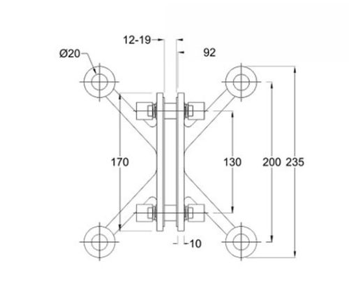 Spider Fittings – SS316 (200mm) DF 01