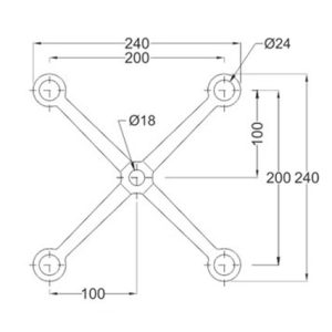 Spider Fittings – SS316 (200mm) DF 03