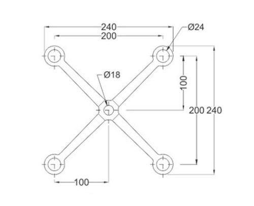 Spider Fittings – SS316 (200mm) DF 03