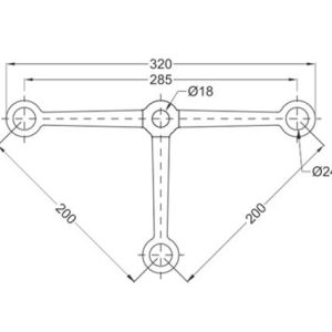 Spider Fittings – SS316 (200mm) DF 04
