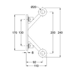 Spider Fittings – SS316 (200mm) DF 08