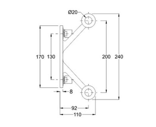 Spider Fittings – SS316 (200mm) DF 08