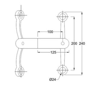 Spider Fittings – SS316 (200mm) DF 13