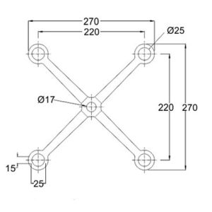 Spider Fittings – SS316 (220mm) DF SF 220