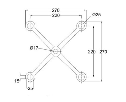 Spider Fittings – SS316 (220mm) DF SF 220