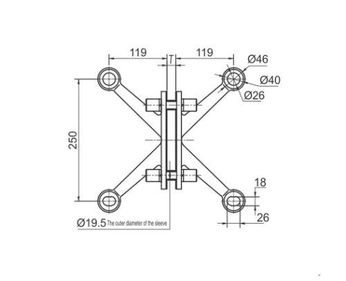 Spider Fittings – SS316 (250mm) DF FS 250 A