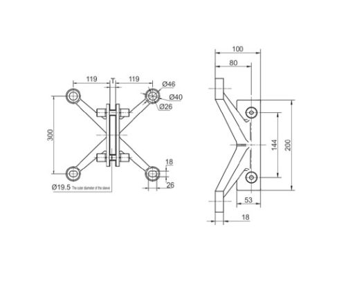 Spider Fittings – SS316 (250mm) DF FS 300 A