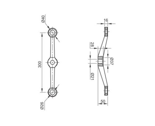 Spider Fittings – SS316 (250mm) DF PS 300 C