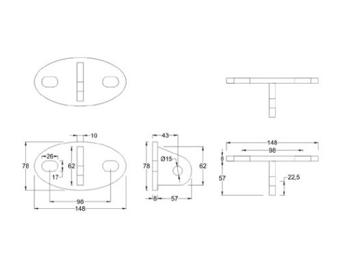 Canopy Fittings SS304/316 DF FC 033