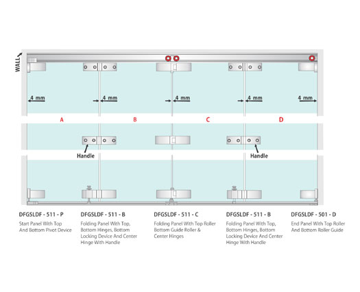 Glass Sliding Folding System 511P / SS304