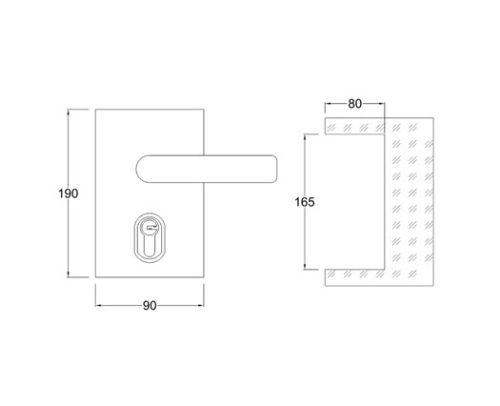 Sliding Glass Handle Lock – SS304 DF SGHL 525