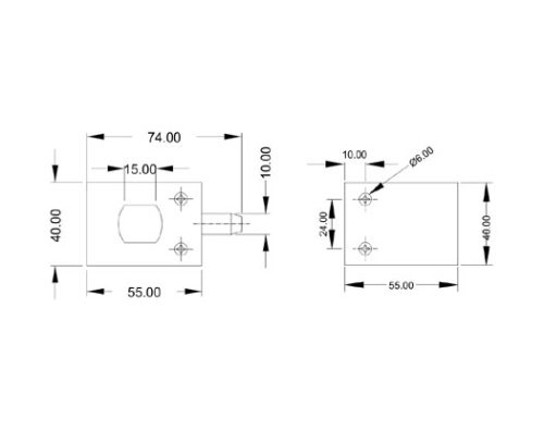 Glass Door Lock Without Cut Out DF GL 01A