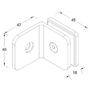Sheet Metal Glass Connector SS304/SS316 DF SMGC 112