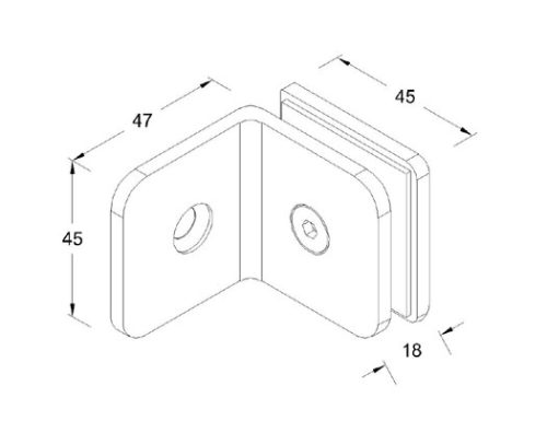 Sheet Metal Glass Connector SS304/SS316 DF SMGC 112