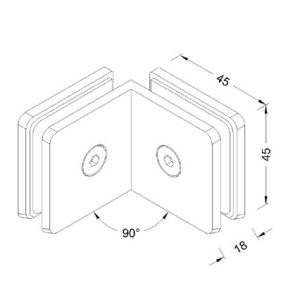 Sheet Metal Glass Connector SS304/SS316 DF SMGC 114