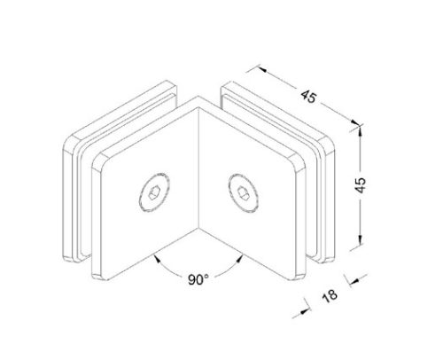 Sheet Metal Glass Connector SS304/SS316 DF SMGC 114