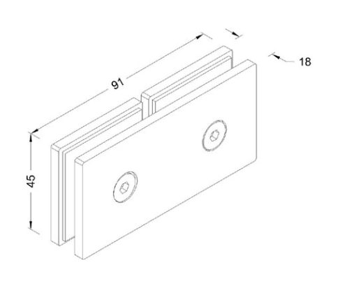 Sheet Metal Glass Connector SS304/SS316 DF SMGC 115